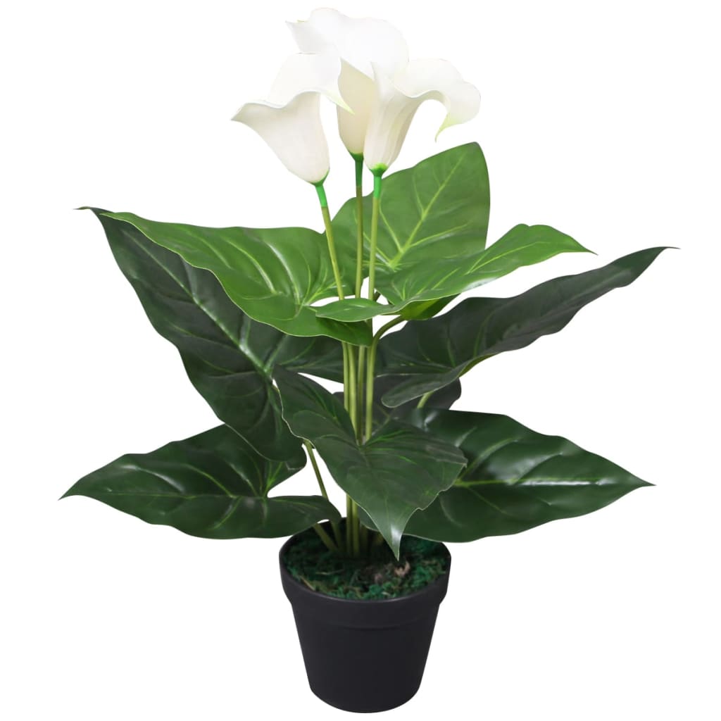 Vidaxl Art Calla Lelie Pflanze mit Topf 45 cm Weiß