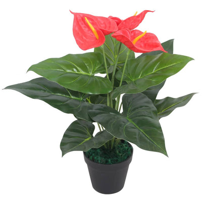 Vidaxl Art Anthuriumpflanze mit Topf 45 cm rot und gelb