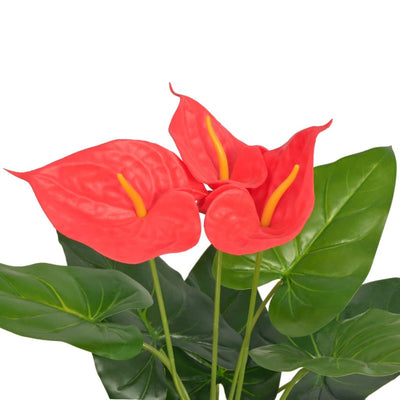 Vidaxl Art Anthuriumpflanze mit Topf 45 cm rot und gelb
