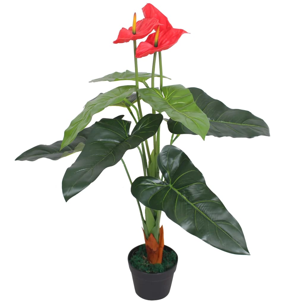 Vidaxl Art Anthuriumpflanze mit Topf 90 cm rot und gelb