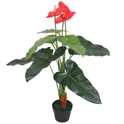 Vidaxl Art Anthuriumpflanze mit Topf 90 cm rot und gelb