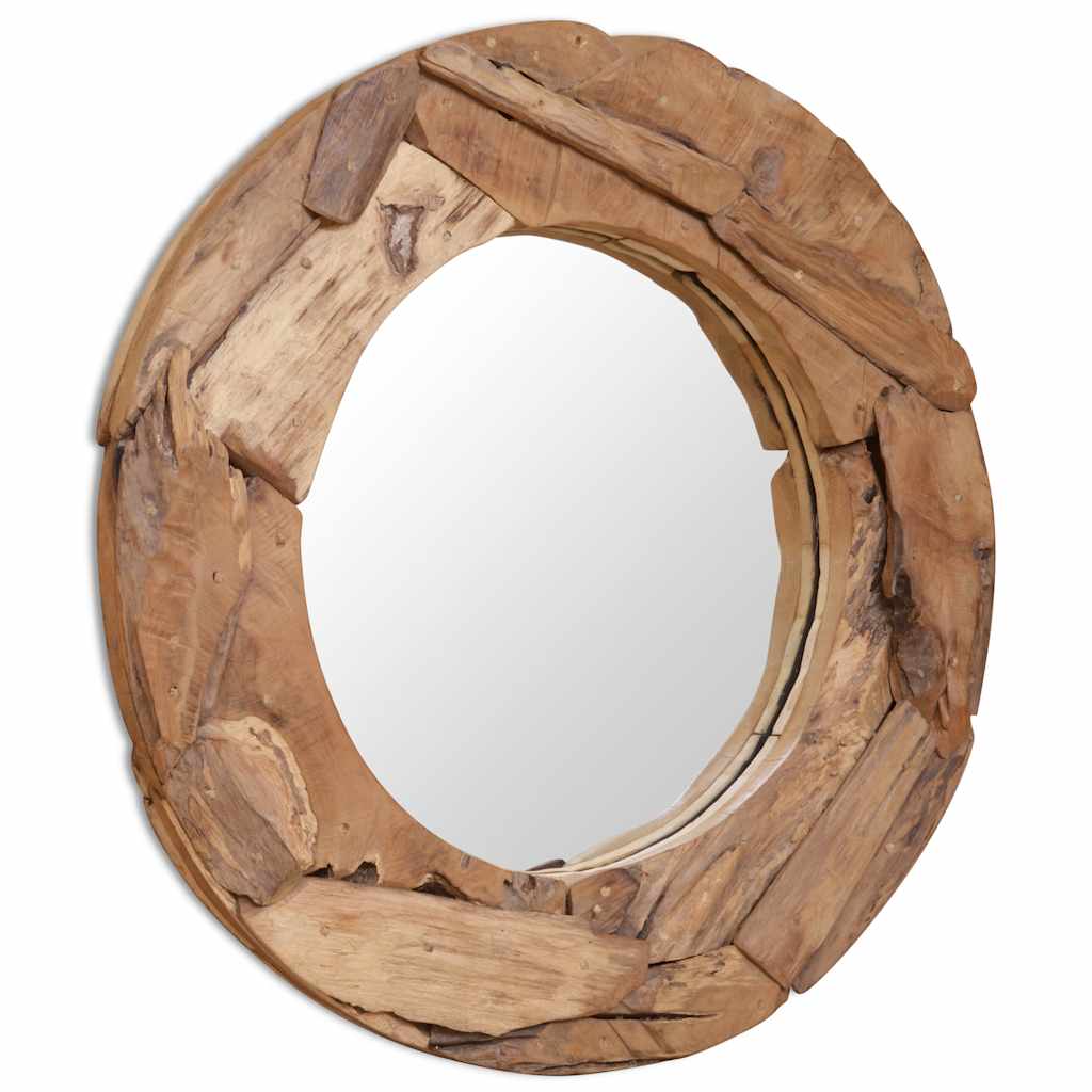 Vidaxl dekorativen Spiegel um 80 cm Teakholz Holz