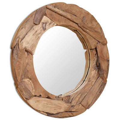 Vidaxl dekorativen Spiegel um 80 cm Teakholz Holz