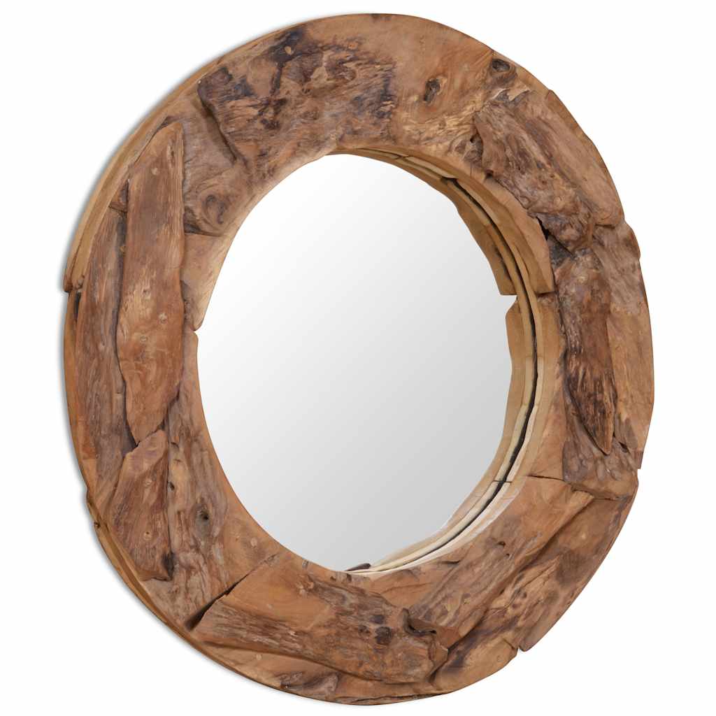 Vidaxl dekorativen Spiegel um 80 cm Teakholz Holz