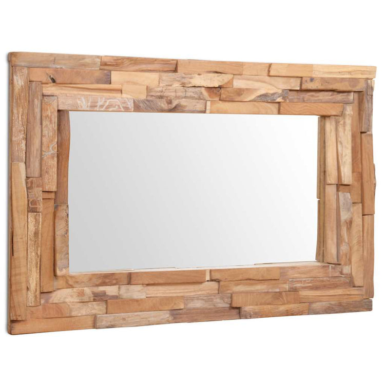 VIDAXL Dekorative Spiegel rechteckig 90 x 60 cm Teakholzholz