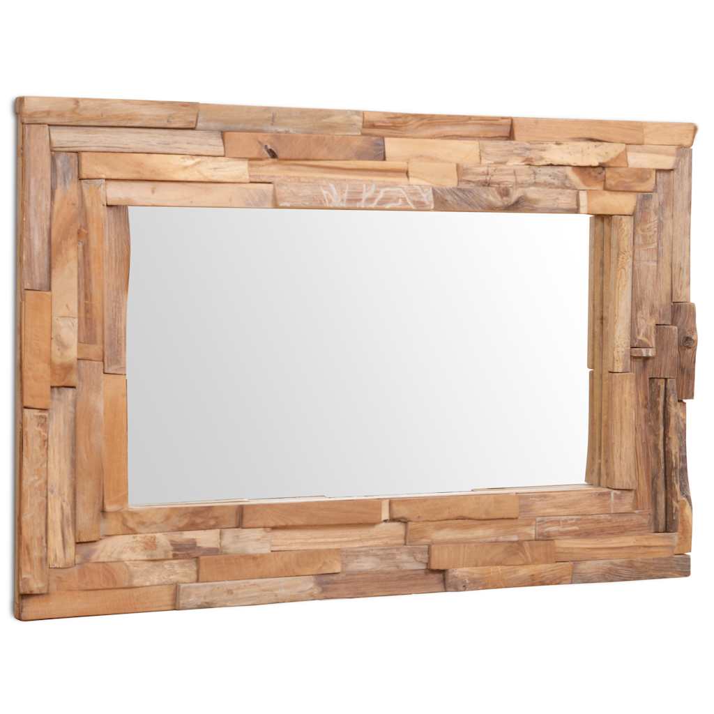 VIDAXL Dekorative Spiegel rechteckig 90 x 60 cm Teakholzholz