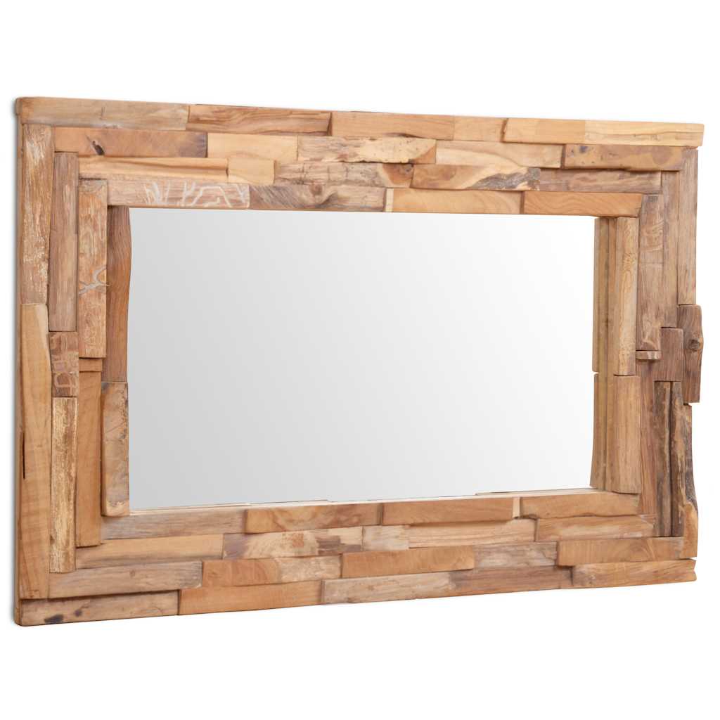 VIDAXL Dekorative Spiegel rechteckig 90 x 60 cm Teakholzholz