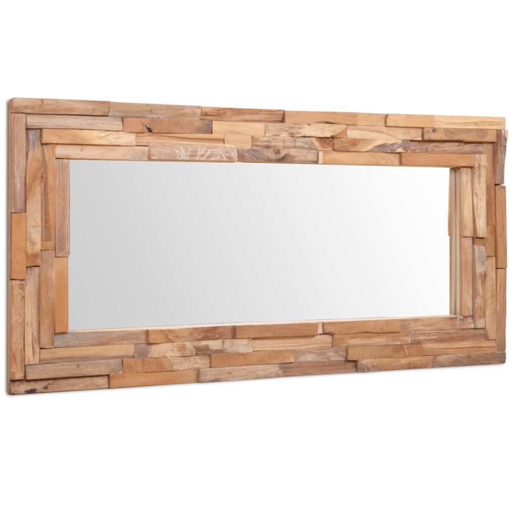 VIDAXL Dekorative Spiegel rechteckig 120 x 60 cm Teakholzholz