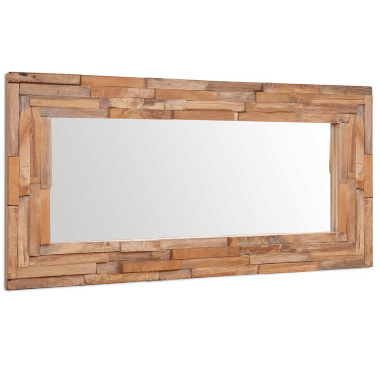 VIDAXL Dekorative Spiegel rechteckig 120 x 60 cm Teakholzholz
