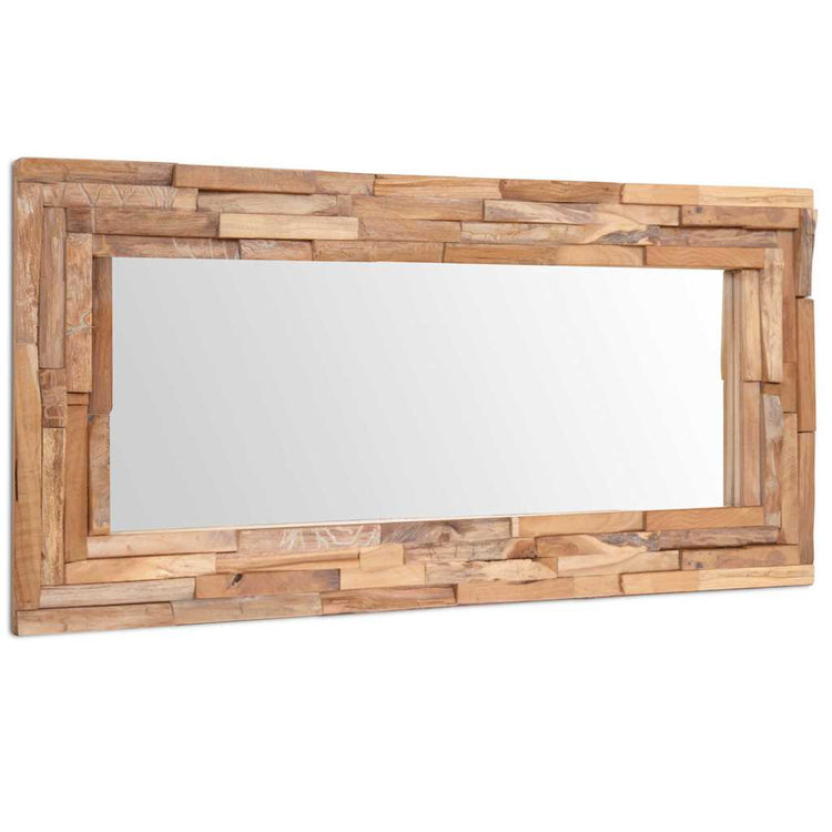 VIDAXL Dekorative Spiegel rechteckig 120 x 60 cm Teakholzholz
