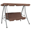 Vidaxl Swing Bench für Outdoor mit Luifel -Kaffee -gelenkt