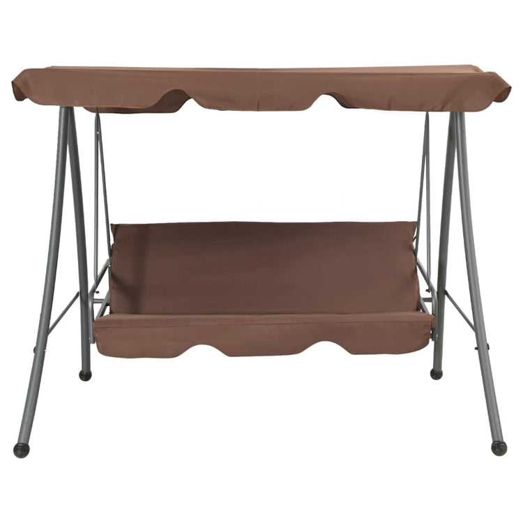 Vidaxl Swing Bench für Outdoor mit Luifel -Kaffee -gelenkt