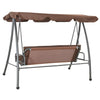 Vidaxl Swing Bench für Outdoor mit Luifel -Kaffee -gelenkt