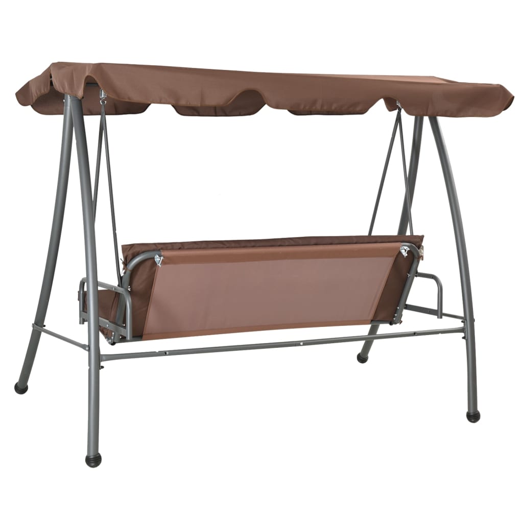 Vidaxl Swing Bench für Outdoor mit Luifel -Kaffee -gelenkt