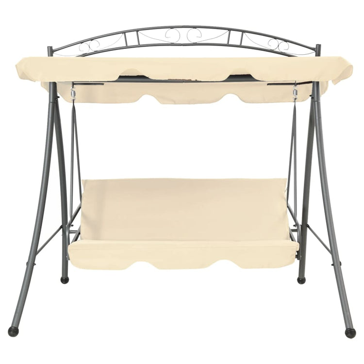 Vidaxl Swing Bench für Buiten mit Luifel Cabrio -Sand weiß