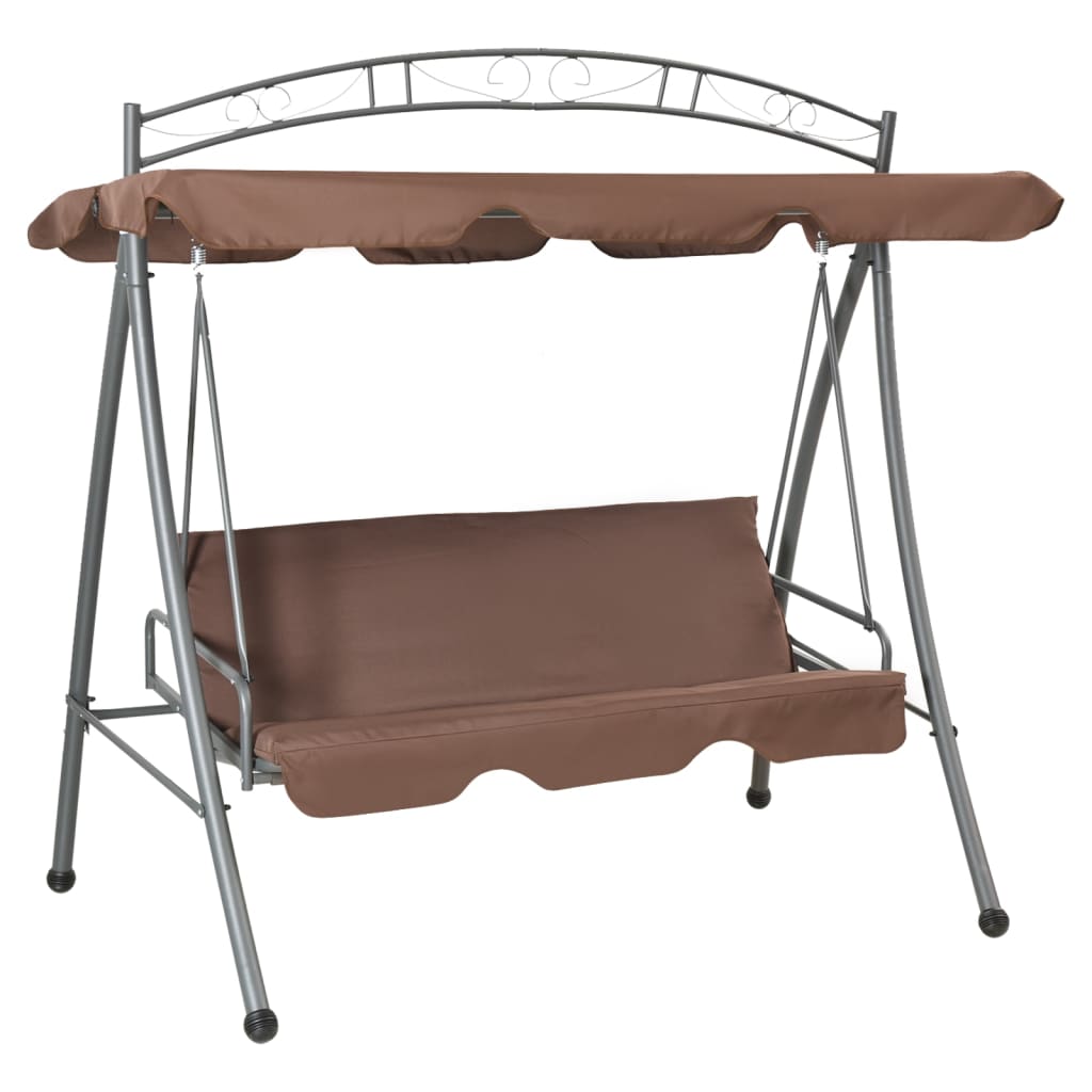 Vidaxl Swing Bench für Buiten mit Luifel Cabrio -Kaffeefarbe