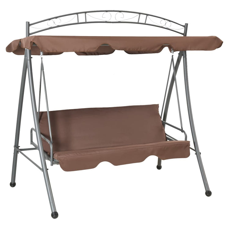Vidaxl Swing Bench für Buiten mit Luifel Cabrio -Kaffeefarbe