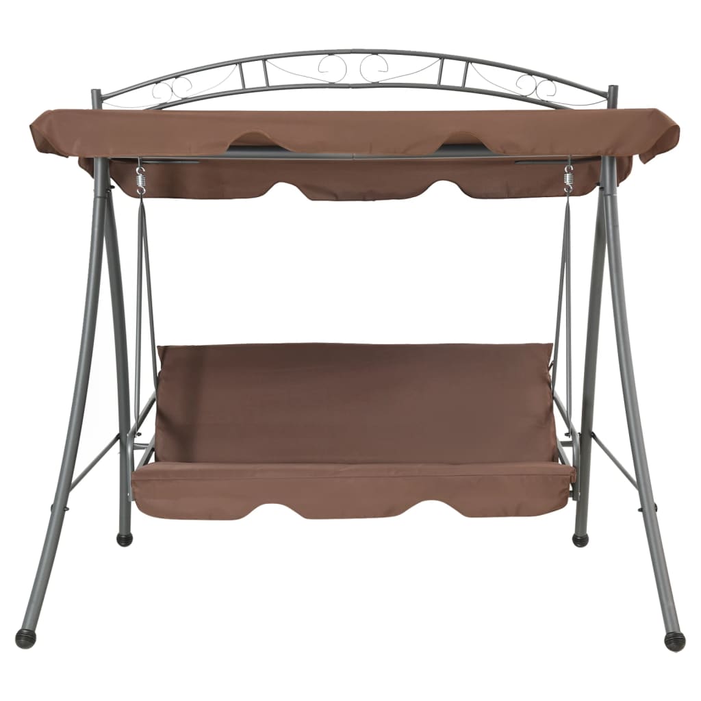 Vidaxl Swing Bench für Buiten mit Luifel Cabrio -Kaffeefarbe