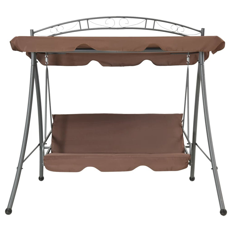 Vidaxl Swing Bench für Buiten mit Luifel Cabrio -Kaffeefarbe