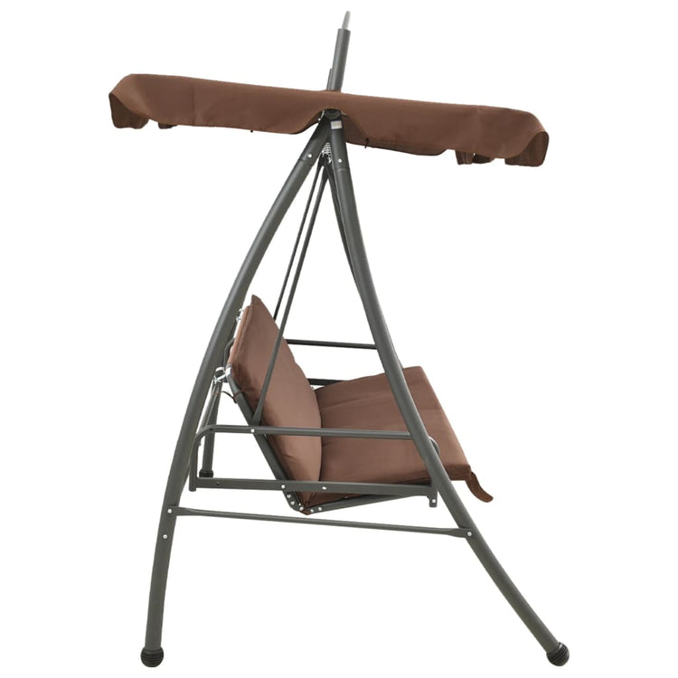 Vidaxl Swing Bench für Buiten mit Luifel Cabrio -Kaffeefarbe