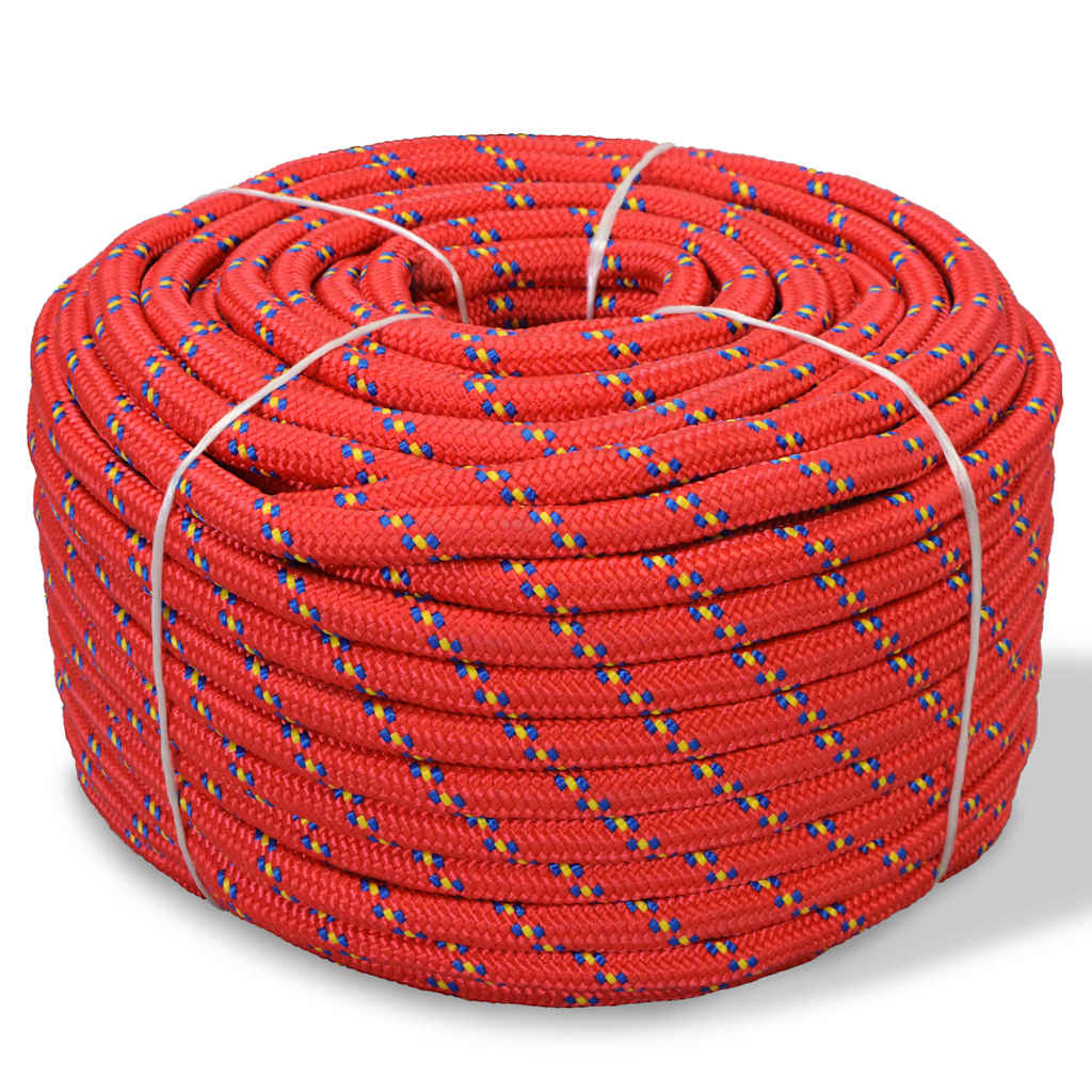 VIDAXL -Kofferchen -Seil 12 mm 50 m Polypropylenrot