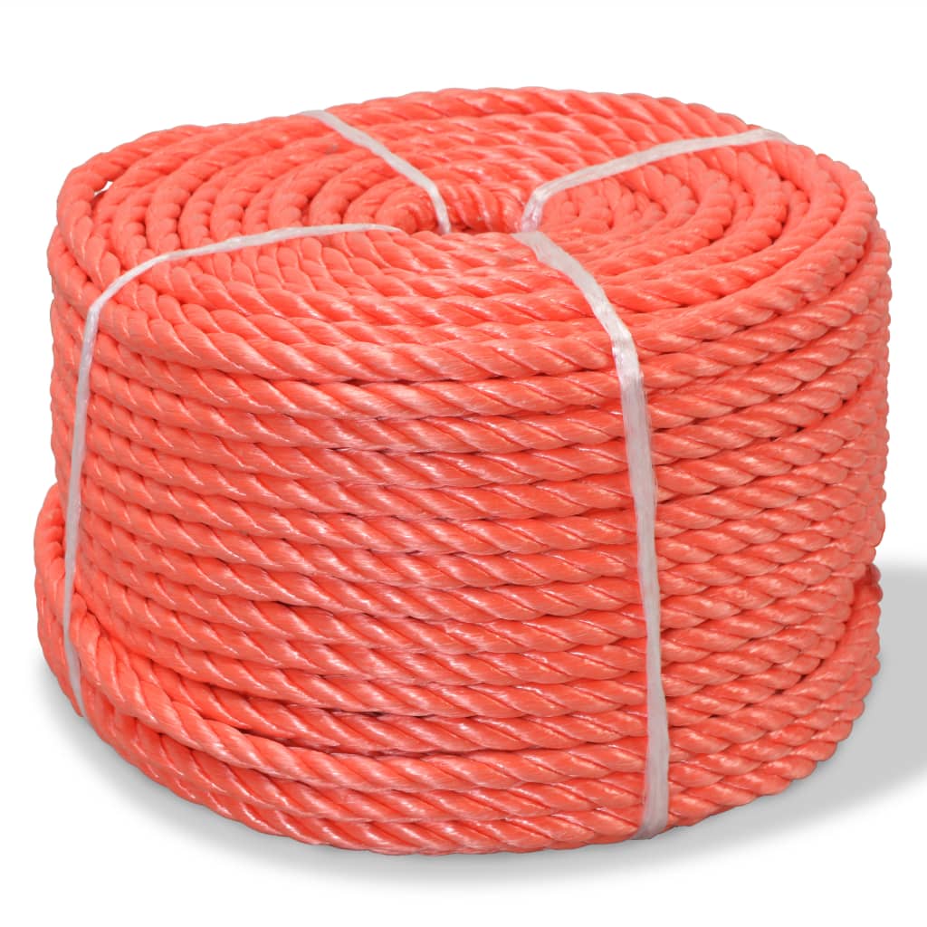 Vidaxl -Seil um 10 mm 100 m Polypropylenorange verdreht
