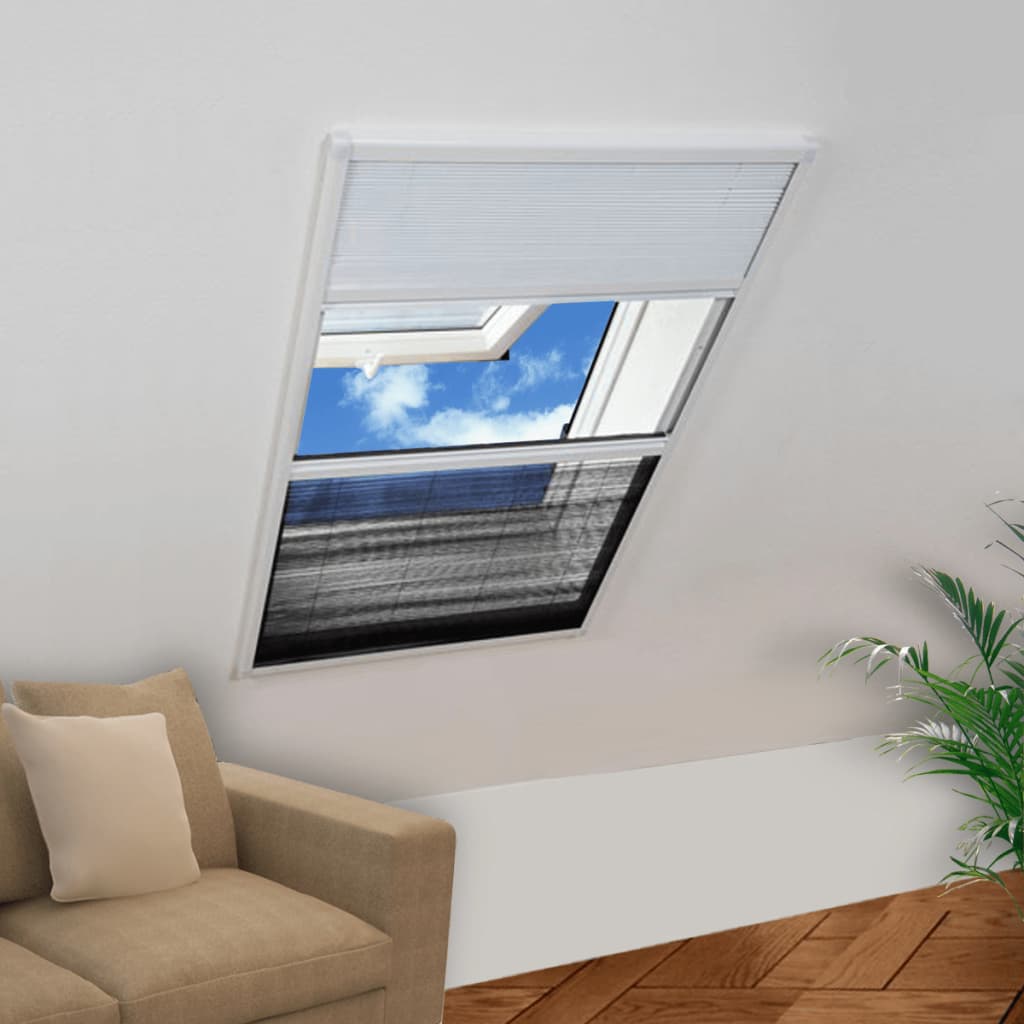 Vidaxl Raamhor Plissé mit Unterschlagung 60x80 cm Aluminium