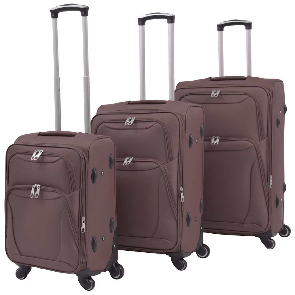 Vidaxl-Trolleyset Kaffee braun 3-teilig