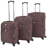 Vidaxl-Trolleyset Kaffee braun 3-teilig - afbeelding 1