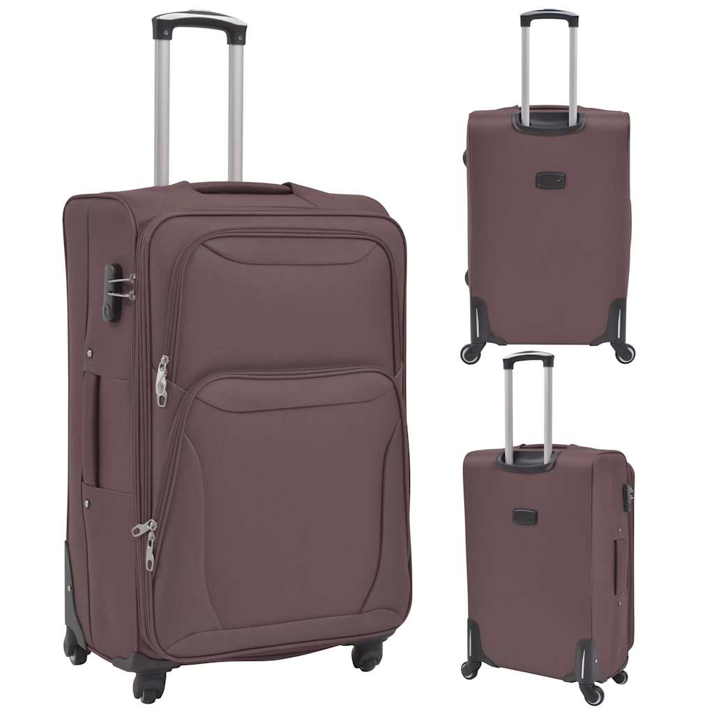 Vidaxl-Trolleyset Kaffee braun 3-teilig