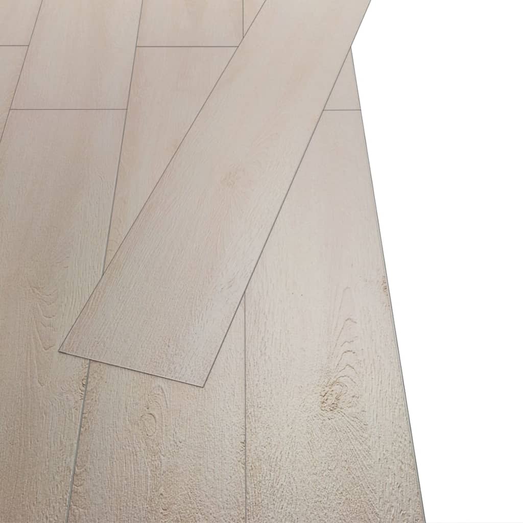 VIDAXL-Dielen nicht selbst adhäsiv 5,26 m² 2 mm PVC weiße Eichefarbe
