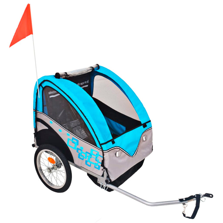 Vidaxl Fahrradanhänger 30 kg grau und blau