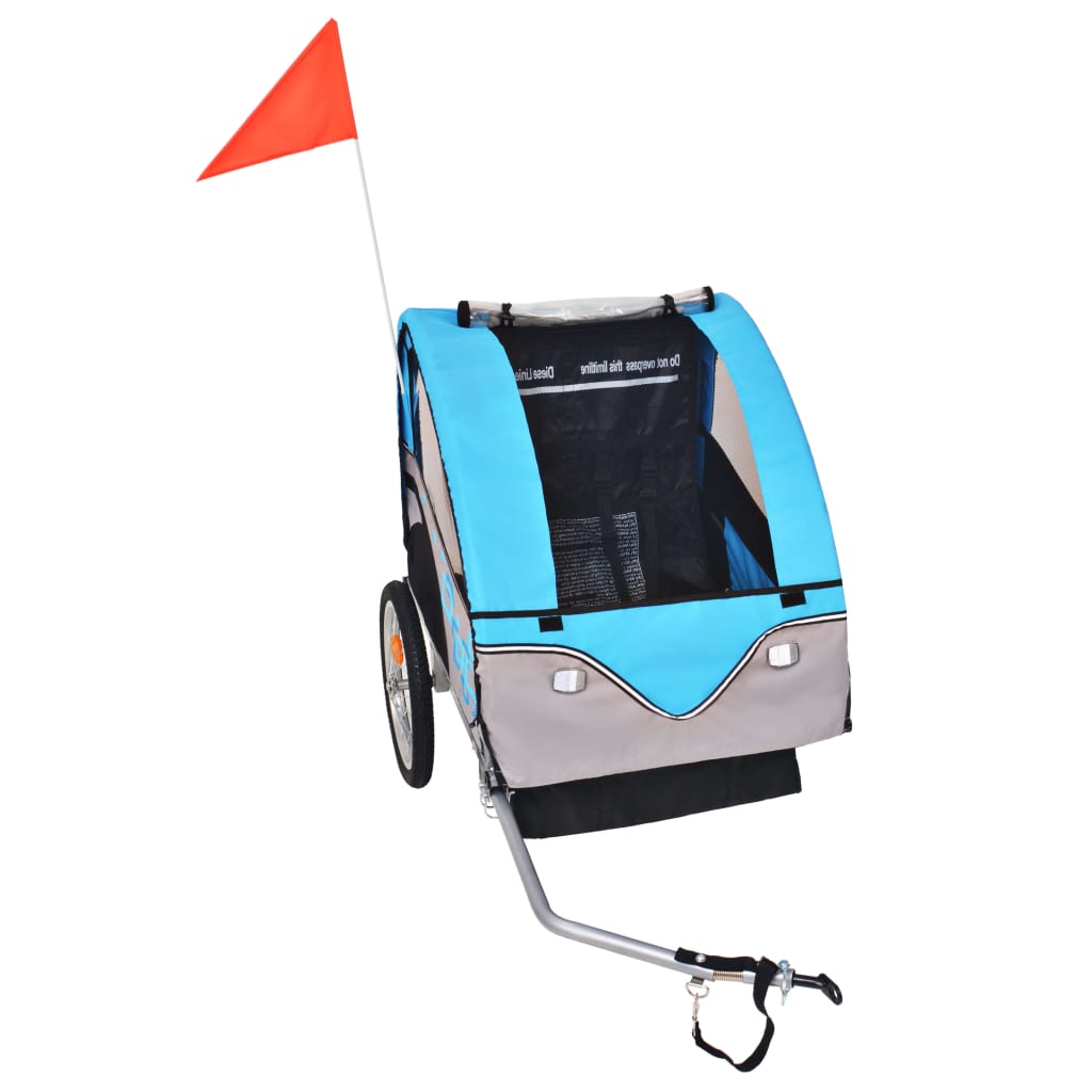 Vidaxl Fahrradanhänger 30 kg grau und blau