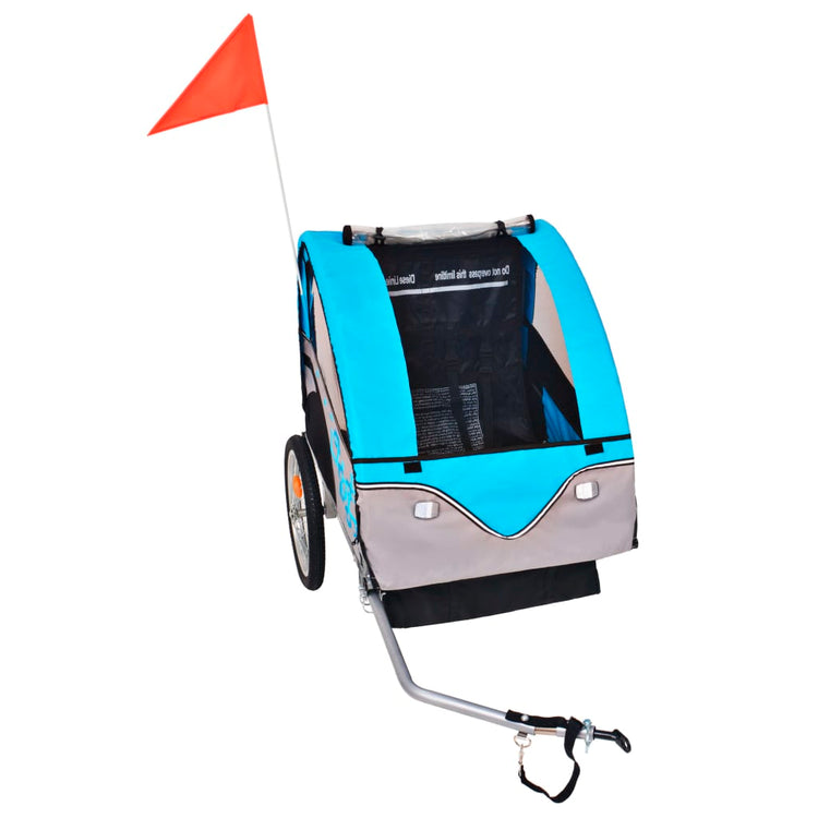 Vidaxl Fahrradanhänger 30 kg grau und blau
