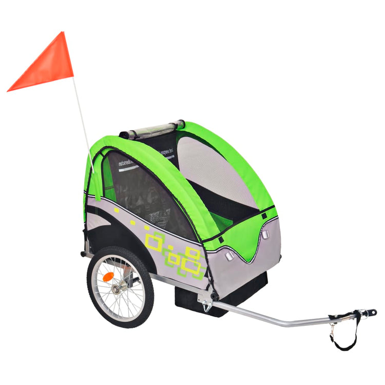 Vidaxl Fahrradanhänger 30 kg grau und grün