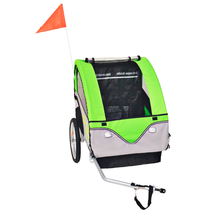 Vidaxl Fahrradanhänger 30 kg grau und grün