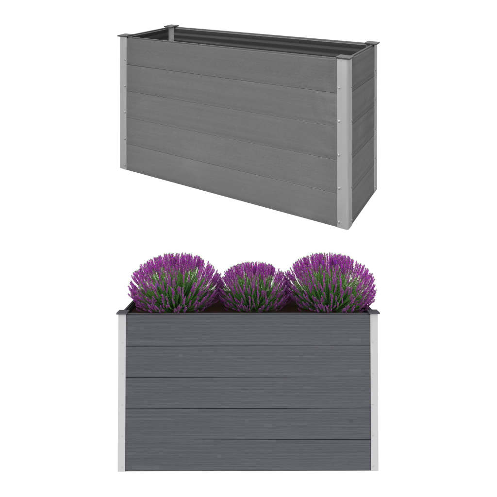 VIDAXL -Pflanzer erhöht 150 x 50 x 91 cm HKC Grau
