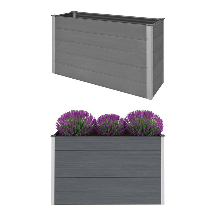 VIDAXL -Pflanzer erhöht 150 x 50 x 91 cm HKC Grau