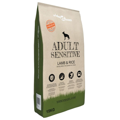 Vidaxl Premium Hundefutter trockener erwachsener empfindlicher Lammreis 15 kg