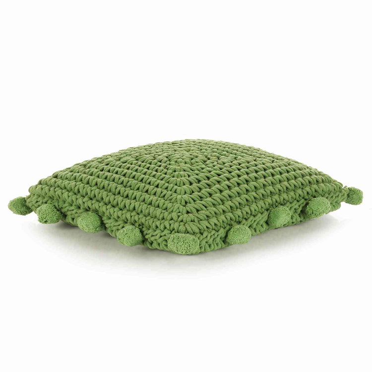 Vidaxx kariertes Kissen Korbgeflecht mit Kissen grün 50 x 50 cm Baumwolle