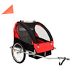Vidaxl-Fahrradanhänger und Kinderwagen 2-in-1 schwarz und rot