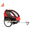 Vidaxl-Fahrradanhänger und Kinderwagen 2-in-1 schwarz und rot
