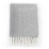 Vidaxl Plaid Fischgräten Sie 160x210 cm Baumwollgrau - afbeelding 2