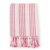 Vidaxl Plaid Streifen 160x210 cm Baumwollrosa und Weiß