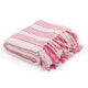 Vidaxl Plaid Streifen 220x250 cm Baumwollrosa und Weiß