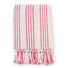 Vidaxl Plaid Streifen 220x250 cm Baumwollrosa und Weiß