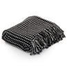 Vidaxl Plaid Quadrate 125x150 cm Baumwollschwarz