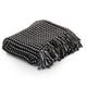 Vidaxl Plaid Quadrate 125x150 cm Baumwollschwarz