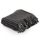 Vidaxl Plaid Quadrate 220x250 cm Baumwollschwarz