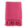 Vidaxl Plaid Quadrate 220x250 cm Baumwollrosa